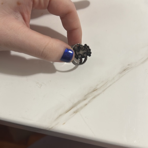 Vintage Navajo Green Turquoise Sterling Silver Stamped - Picture 3 of 4